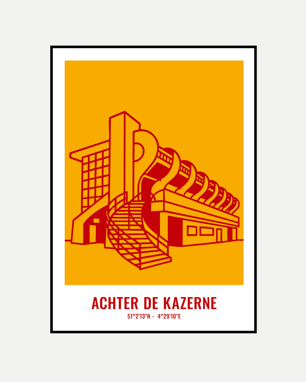 Poster Achter De Kazerne – oude hoofdtribune